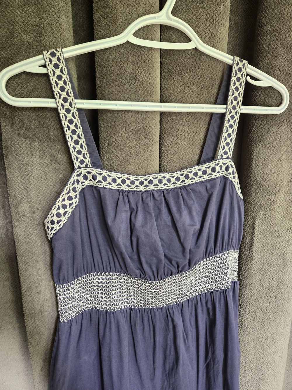 Old Navy Summer Dress White Crochet Accents Boho Chic Coastal Vintage Inspired S - Picture 13 of 14